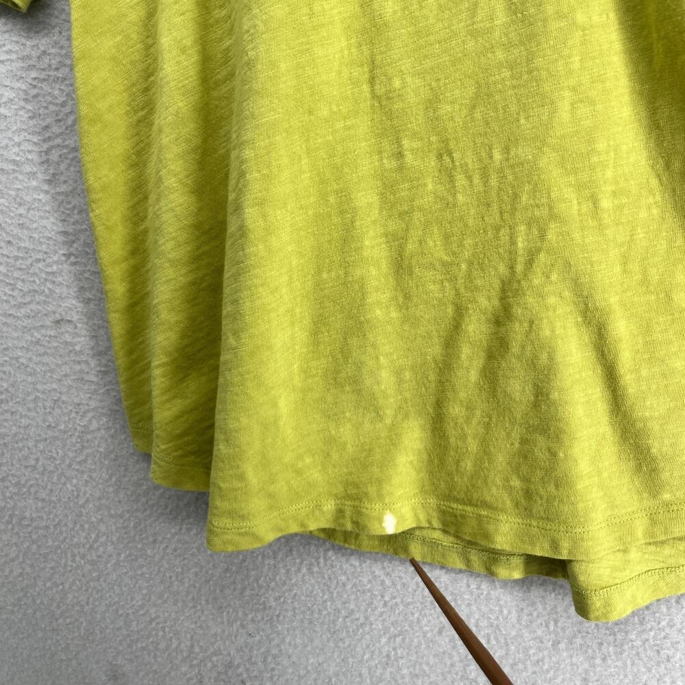 EILEEN FISHER Top XS Slub Organic Cotton Jersey Crew Neck Short Sleeve Green - Picture 6 of 10